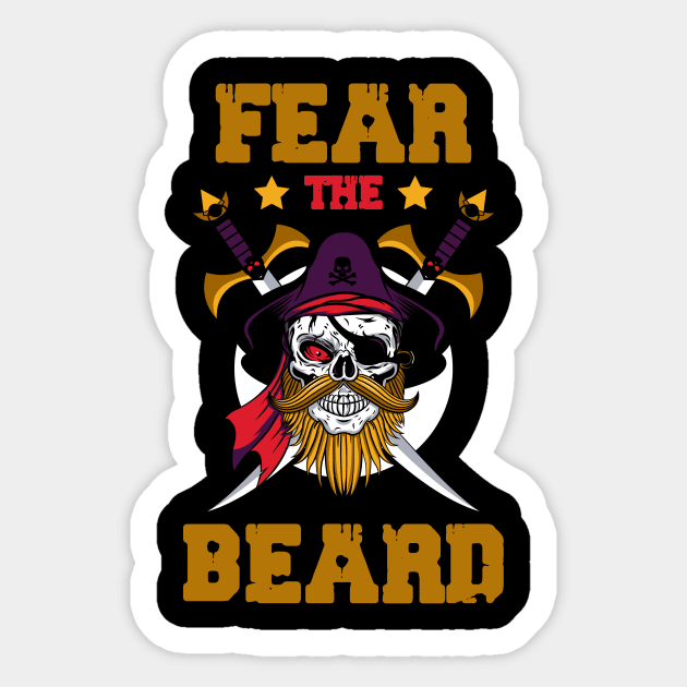 fear the beard Sticker by RedLineStore